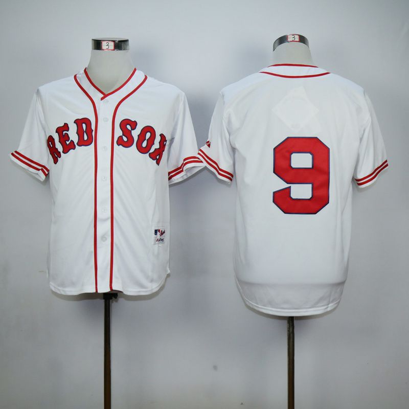 Men Boston Red Sox #9 Williams White Throwback MLB Jerseys->boston red sox->MLB Jersey